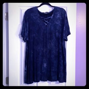 Blue tie-dyed shirt.PRICE FIRM!